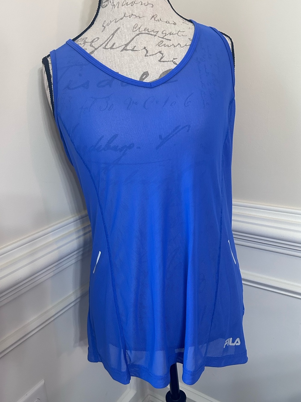 Fila Royal Blue Mesh‎ Athletic Tank Top with Reflective Accents